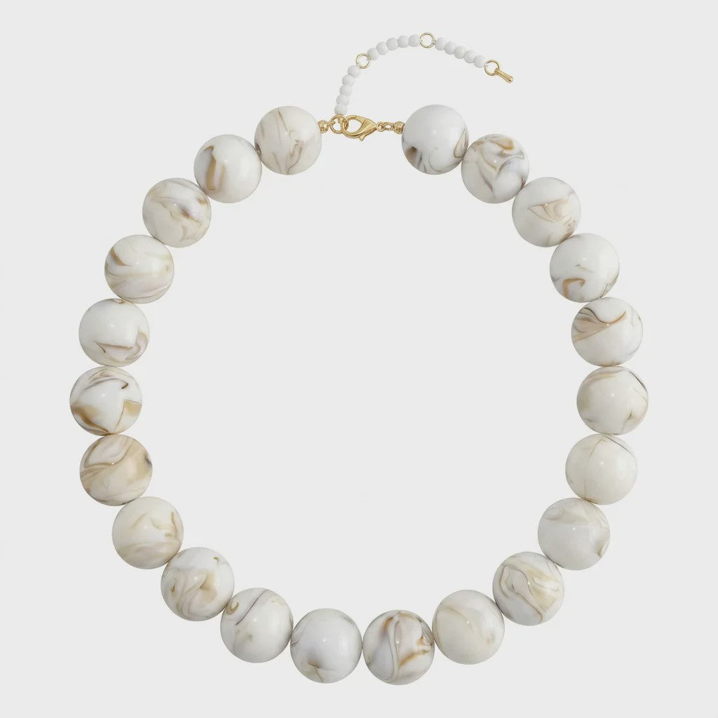 Bohemian Resin Kralen Ketting - Statement Choker met Dubbele Kleuren