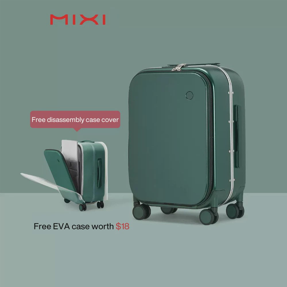 Mixi Aluminium Frame Koffer - Handbagage met Vooropening & 180° Opening