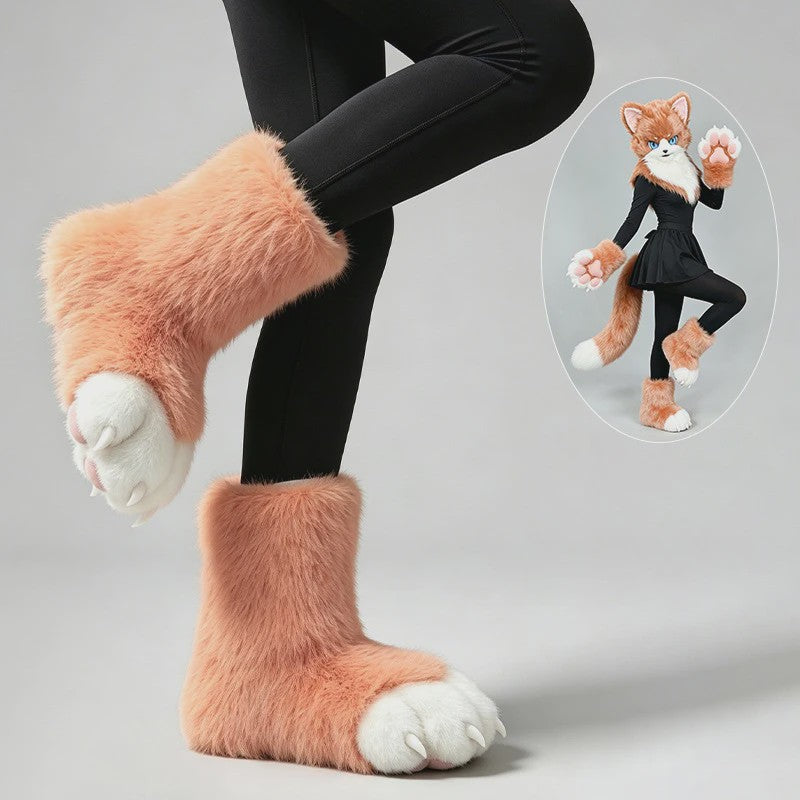 Pluche Poot Laarsjes - Cosplay & Fursuit Kattenpoot Schoenen