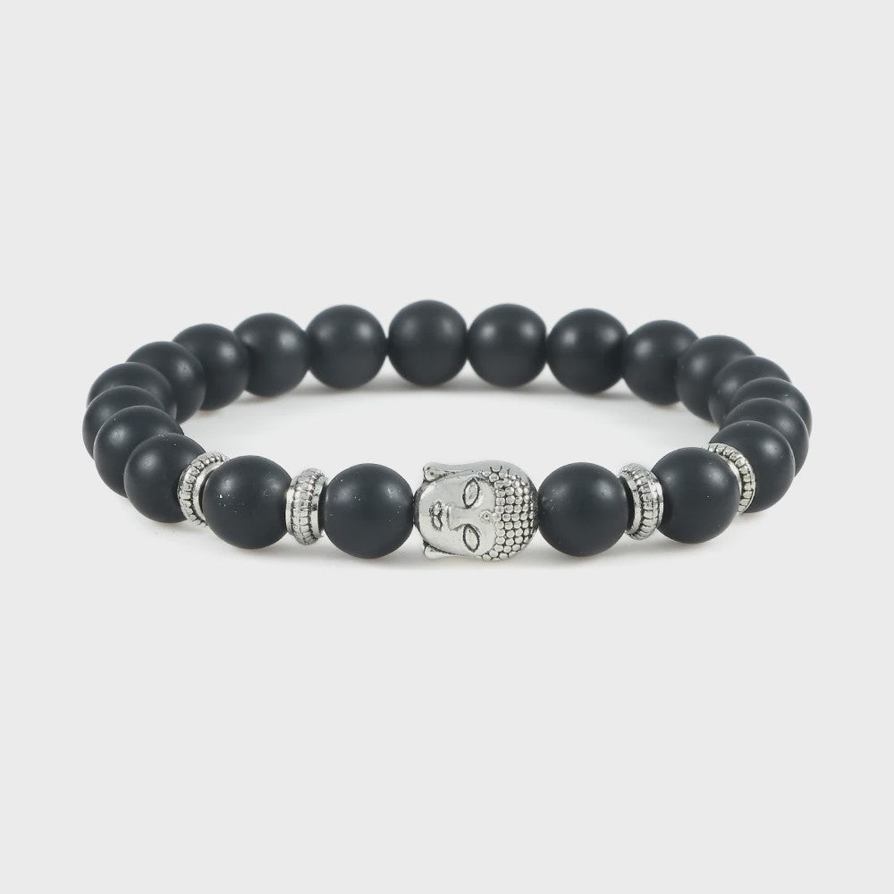 Natuurstenen Buddha Armband met Tijgeroog Kralen - Elastisch & Verstelbaar