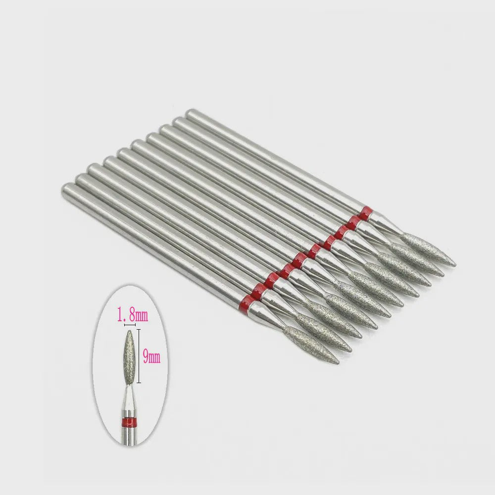 10x Diamant Freesbits Set - 2.35mm Schacht voor Tandheelkunde & Nagelstyling