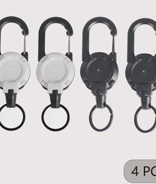 Intrekbare Sleutelhanger met Karabijnhaak - Heavy Duty Clip voor Tassen & Outdoor