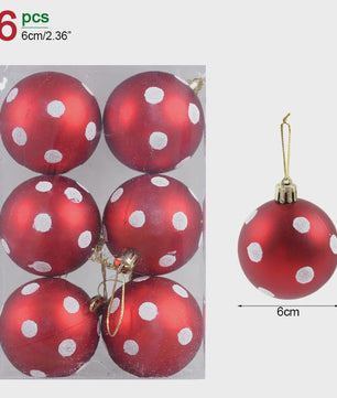 Set van 6 Kerstballen - 6cm Diameter - Decoratieve Kerstboom Hangers