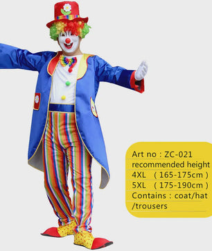 Grappig Clown Kostuum Heren - Joker & Magiër Outfit voor Feest & Optreden