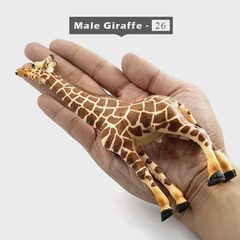 Set Dierenfiguren: Panda, Hert, Nijlpaard, Neushoorn, IJsbeer, Giraf, Kameel & Zebra - Decoratie Beeldjes