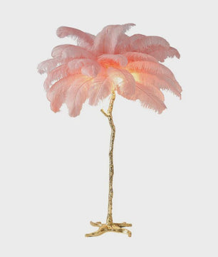 Luxe Pluimen Vloerlamp - Scandinavisch Design met LED Verlichting