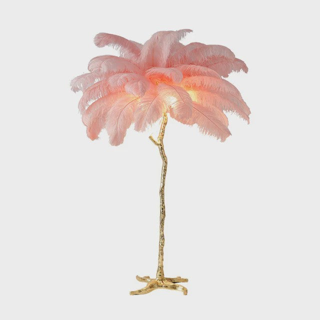 Luxe Pluimen Vloerlamp - Scandinavisch Design met LED Verlichting