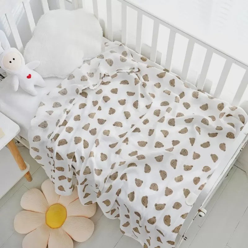 Dubbellaags Bamboe Katoen Muslin Baby Dekentje - Ademend en Multifunctioneel