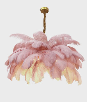 Luxe Struisvogelveer Hanglamp LED - Sfeervolle Verlichting voor Woonkamer & Slaapkamer