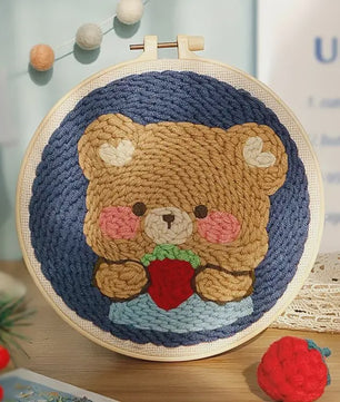 DIY Punch Needle Kit voor Beginners - Schattig Dier & Giraffe Borduurset met Borduurring