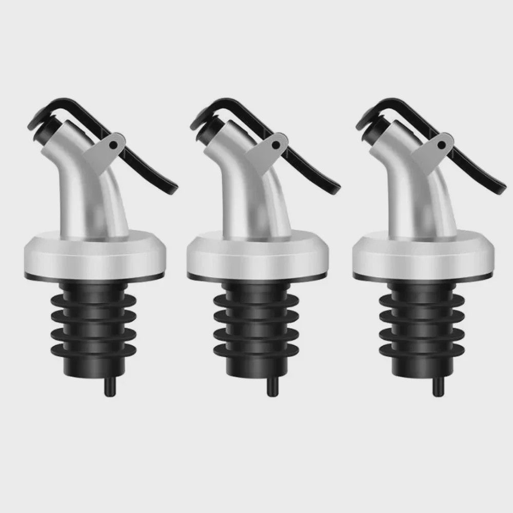 Set van 4x Wijnfles Stop & Olijfolie Schenktuit - Lekvrije Keuken Bar Accessoires