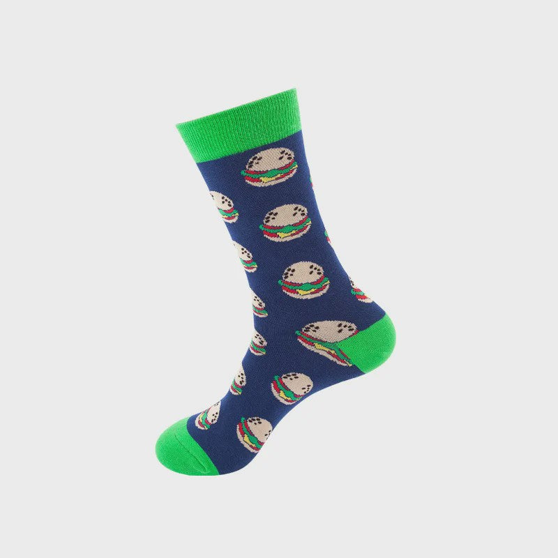 Unisex Katoenen Sokken met Vrolijke Fruit, Dieren & Kunst Prints - Hip Hop & Skateboard Stijl