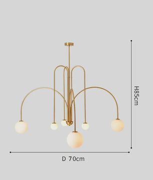 Nordic Minimalistische Plafondlamp Chandelier - Goud, Zwart, Rood - Sfeervolle Verlichting voor Woonkamer, Restaurant, Café