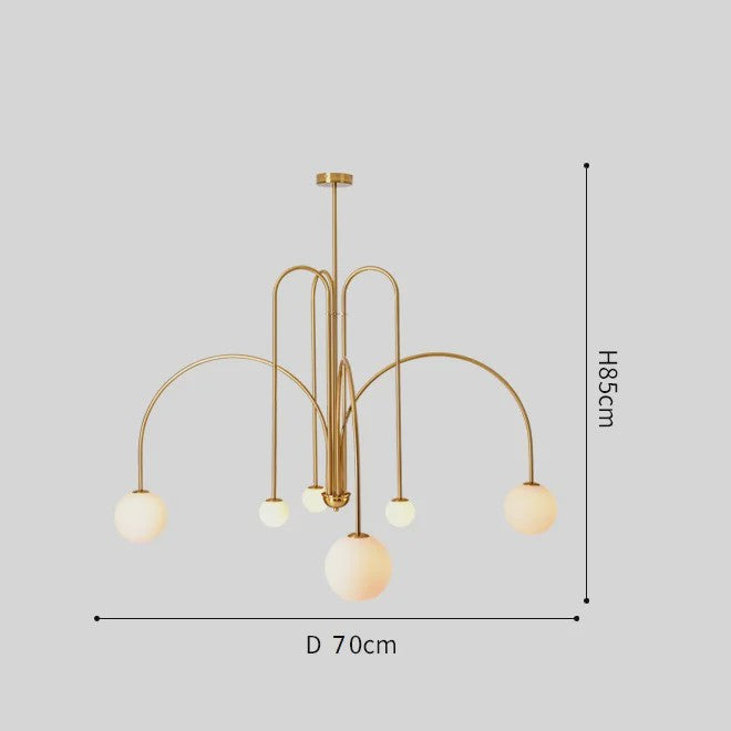 Nordic Minimalistische Plafondlamp Chandelier - Goud, Zwart, Rood - Sfeervolle Verlichting voor Woonkamer, Restaurant, Café