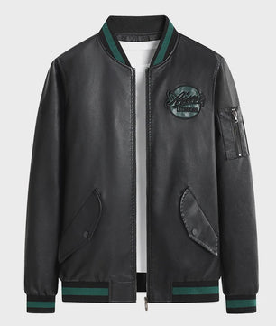 Herfst/Winter Heren Suède Bomberjack met Baseballkraag - Casual & Zakelijk