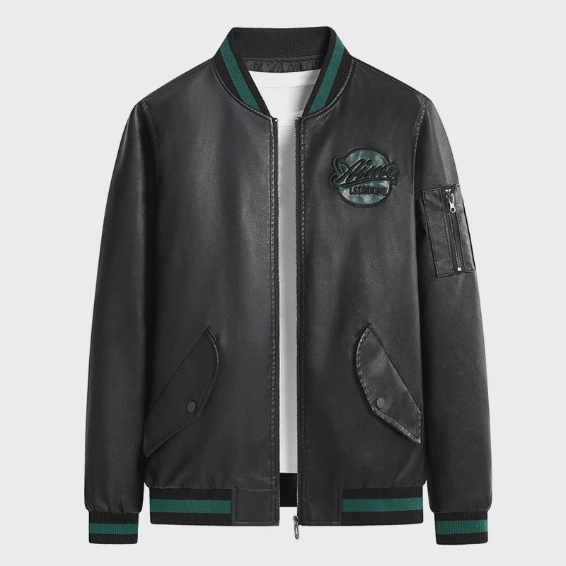 Herfst/Winter Heren Suède Bomberjack met Baseballkraag - Casual & Zakelijk