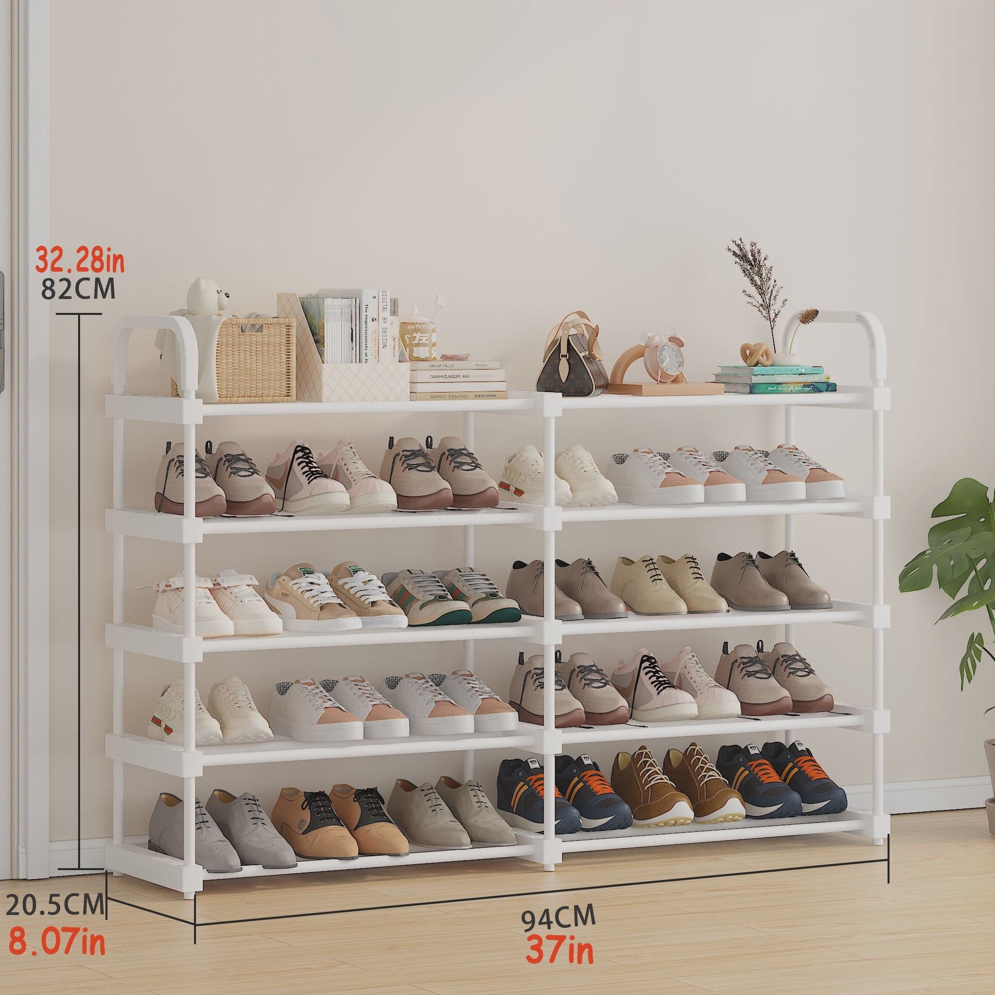 Stapelbare Schoenenkast Organizer - 4 tot 7 Lagen, Wit