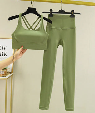 Dames Yogaset: Sport BH met Hoge Taille Legging - Squat Proof & Tummy Control