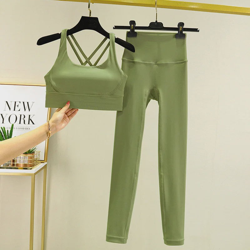 Dames Yogaset: Sport BH met Hoge Taille Legging - Squat Proof & Tummy Control