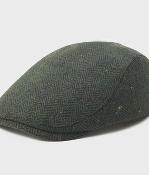Heren Visgraat Wolmix Flat Cap - Stijlvolle Newsboy & Gatsby Pet voor Winter & Outdoor