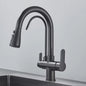 Mat Zwarte Keukenmengkraan met Uittrekbare Sproeikop & Waterfilter Functie - 360° Draaibaar