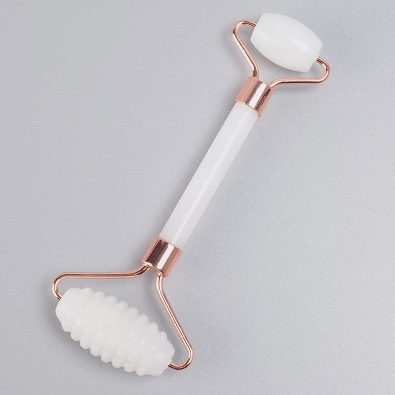 Luxe Jade Gezichtsmassage Roller & Gua Sha Set - Rose Gold