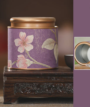Decoratieve Theeblik met Bloemenprint - Afsluitbare Opbergbus voor Thee