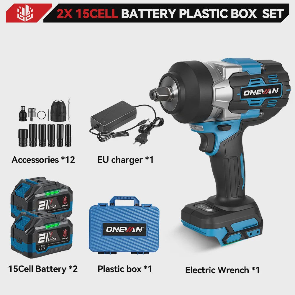 ONEVAN Accu Slagmoersleutel 2800 Nm Borstelloos - 5 Snelheden - Makita 18V Compatibel