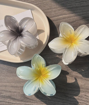 3x Grote Boho Bloemen Haarclips Acryl - Gradient Kleuren & Hawaii Stijl Haaraccessoires voor Dames