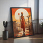 Abstract Canvas Poster: Afrikaanse Vrouwen & Zonneschildering - Wanddecoratie
