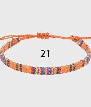 Handgemaakte Boho Anklet Armband - Geweven Stof, Verstelbaar, Beach & Ethnic Stijl