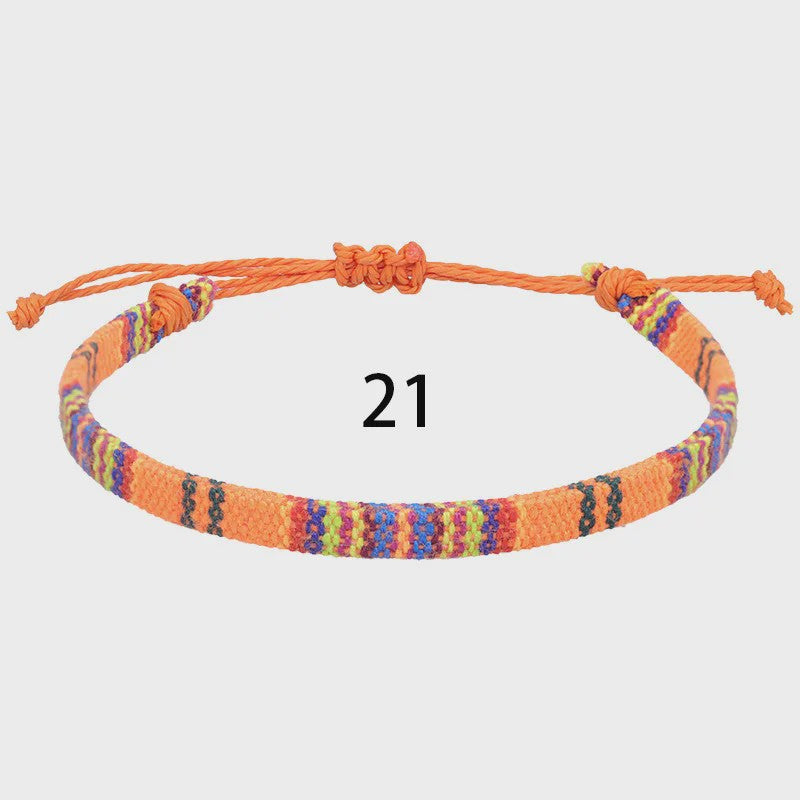Handgemaakte Boho Anklet Armband - Geweven Stof, Verstelbaar, Beach & Ethnic Stijl