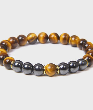 Handgemaakte Tijgeroog & Hematiet Kralen Armband - Energie & Meditatie Sieraden