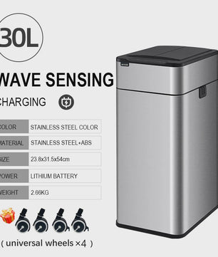 Slimme Vuilnisbak met Sensor - RVS - 20-60L - Automatisch Openen & Sluiten