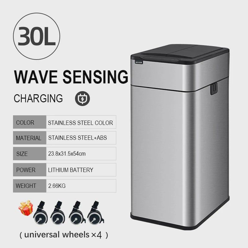 Slimme Vuilnisbak met Sensor - RVS - 20-60L - Automatisch Openen & Sluiten