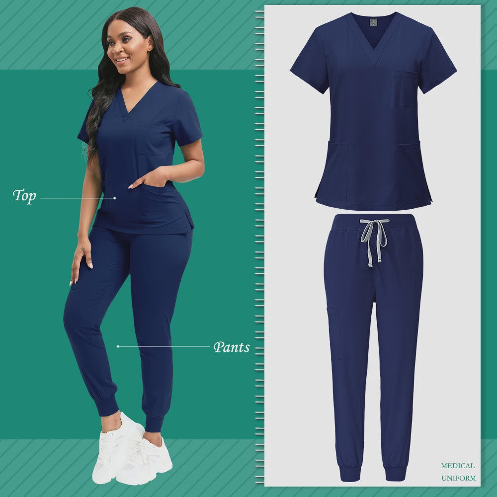 Comfortabele Dames Scrub Set - Medische Werkkleding Top & Broek