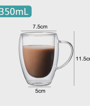 Dubbelwandige Glazen Mokken - Hittebestendig & Handgemaakt voor Koffie, Thee, Bier & Whiskey