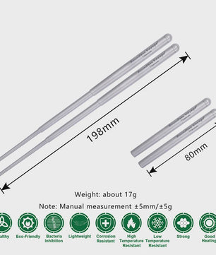 Titanium Camping Bestek Set - Opvouwbaar Lepel, Vork, Spork & Eetstokjes voor Outdoor Picknick
