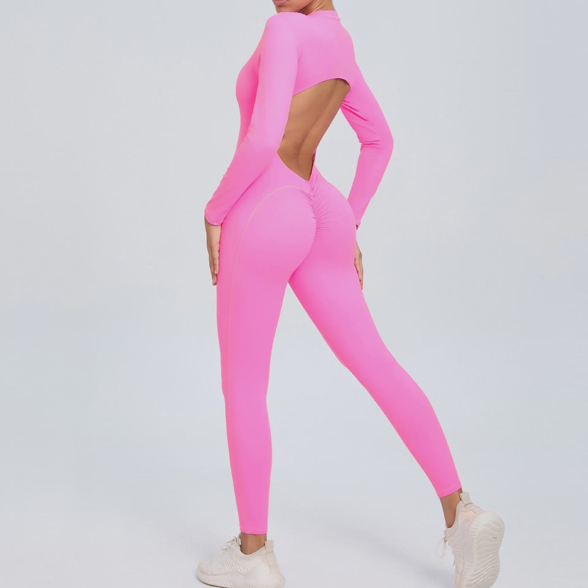 Dames Sport Jumpsuit met Lange Mouwen - Fitness & Gym Kleding - Zomer Sexy Stijl - Blauw
