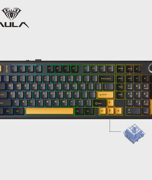 AULA F99PRO Mechanisch Gaming Toetsenbord - 99 toetsen, 3 Modi, Hot-Swappable, Gasket Structuur, Media Knop