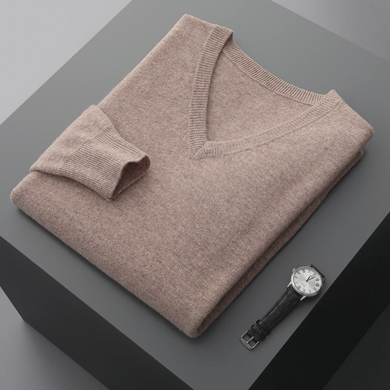 Herfst & Winter Heren V-hals Kasjmier Trui - Los, Dik & Casual