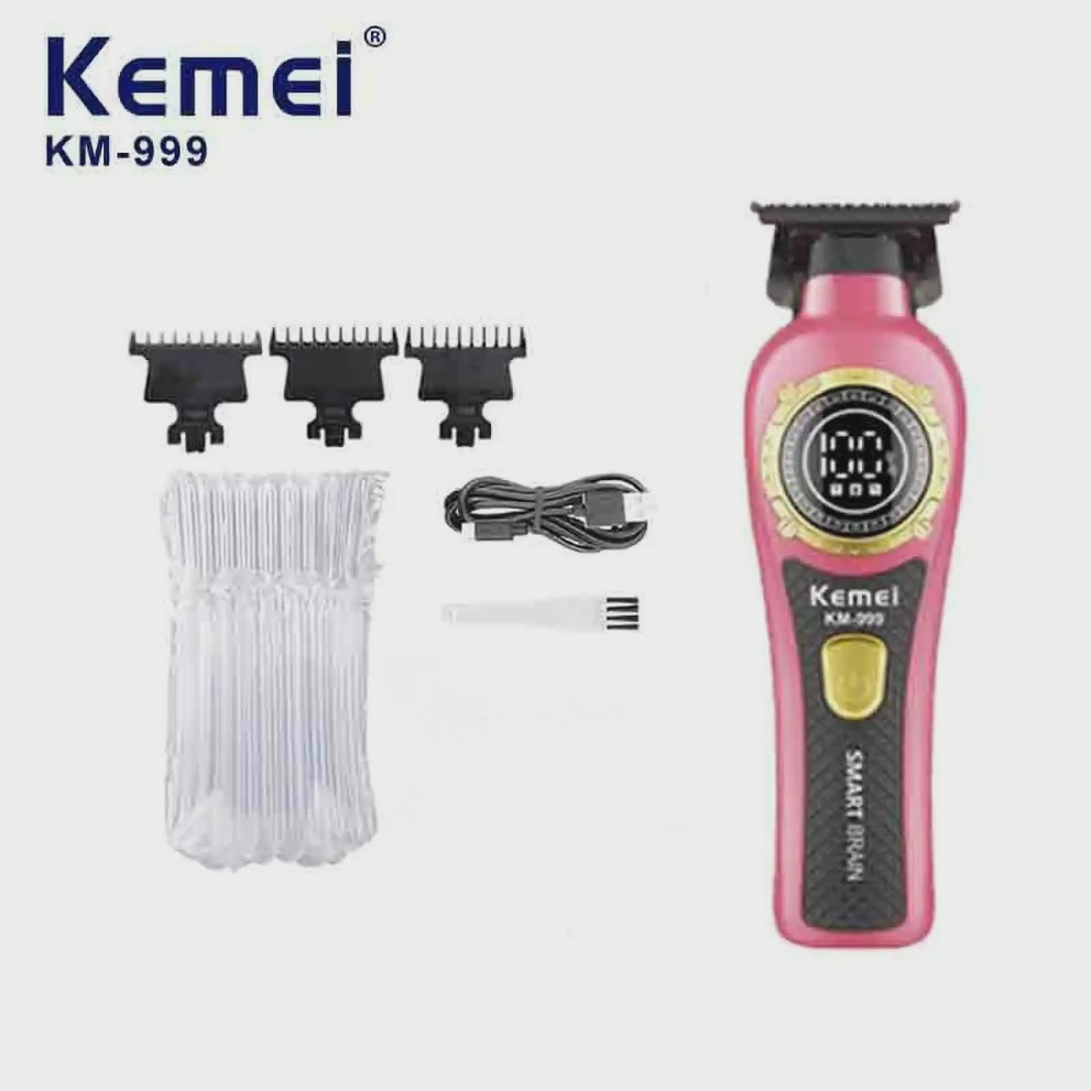 Kemei KM-999 Professionele Draadloze Trimmer met Digitaal Display