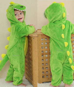 Baby Romper Dierenkostuum Kigurumi - Zacht Flanellen Jumpsuit voor Jongens & Meisjes