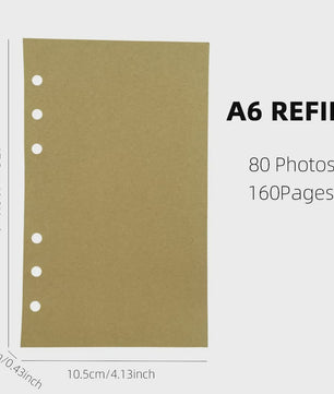 Retro Reisdagboek Leer Zacht Kaft 13x9cm met Vervangbaar Kraft Papier