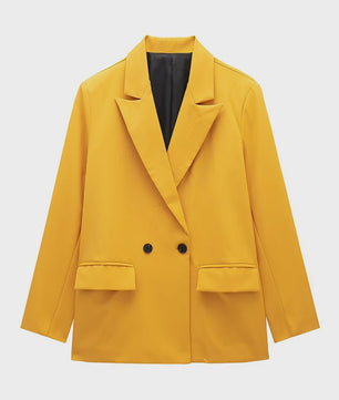 Dames Blazer met Zakken - Stijlvolle Dubbelzijdige Vintage Look