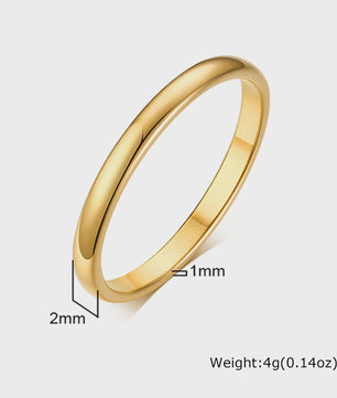 Gouden RVS Trouwring & Verlovingsring - Unisex - Maten 4-15