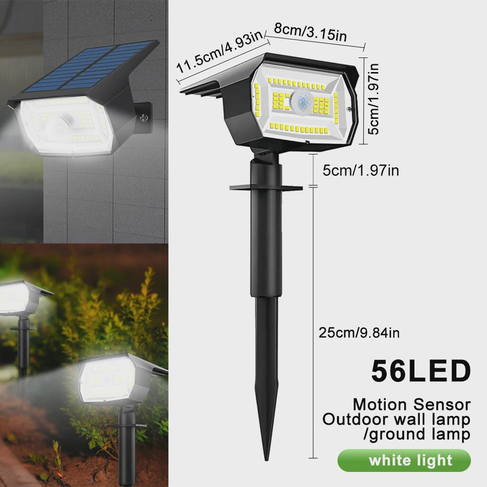 Solar Tuinspots LED (72/68) - IP65 Waterdicht, 3 Modi, Buitenverlichting