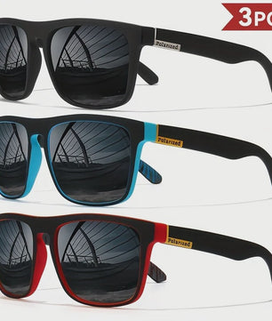 Polaroid Zonnebril Heren Dames - Vintage Vierkant Design, UV400 Bescherming, Luxe Uitstraling
