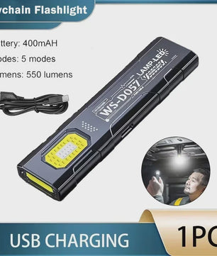Oplaadbare COB LED Werklamp met Magneet & Haak - USB Camping Zaklamp