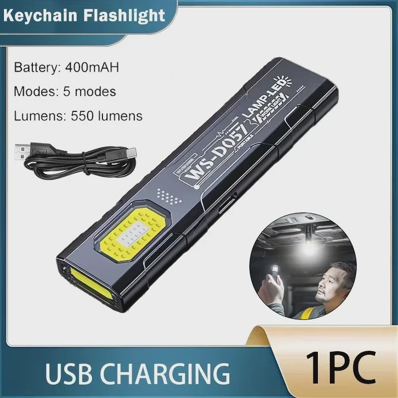 Oplaadbare COB LED Werklamp met Magneet & Haak - USB Camping Zaklamp